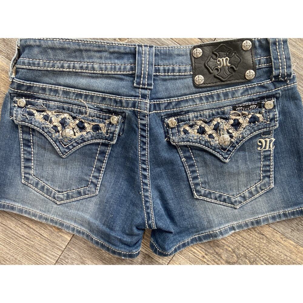 Miss Me Shorts 28 Quilted Sparkle Bling JP6176H Cowgirl Rodeo Flap Pocket